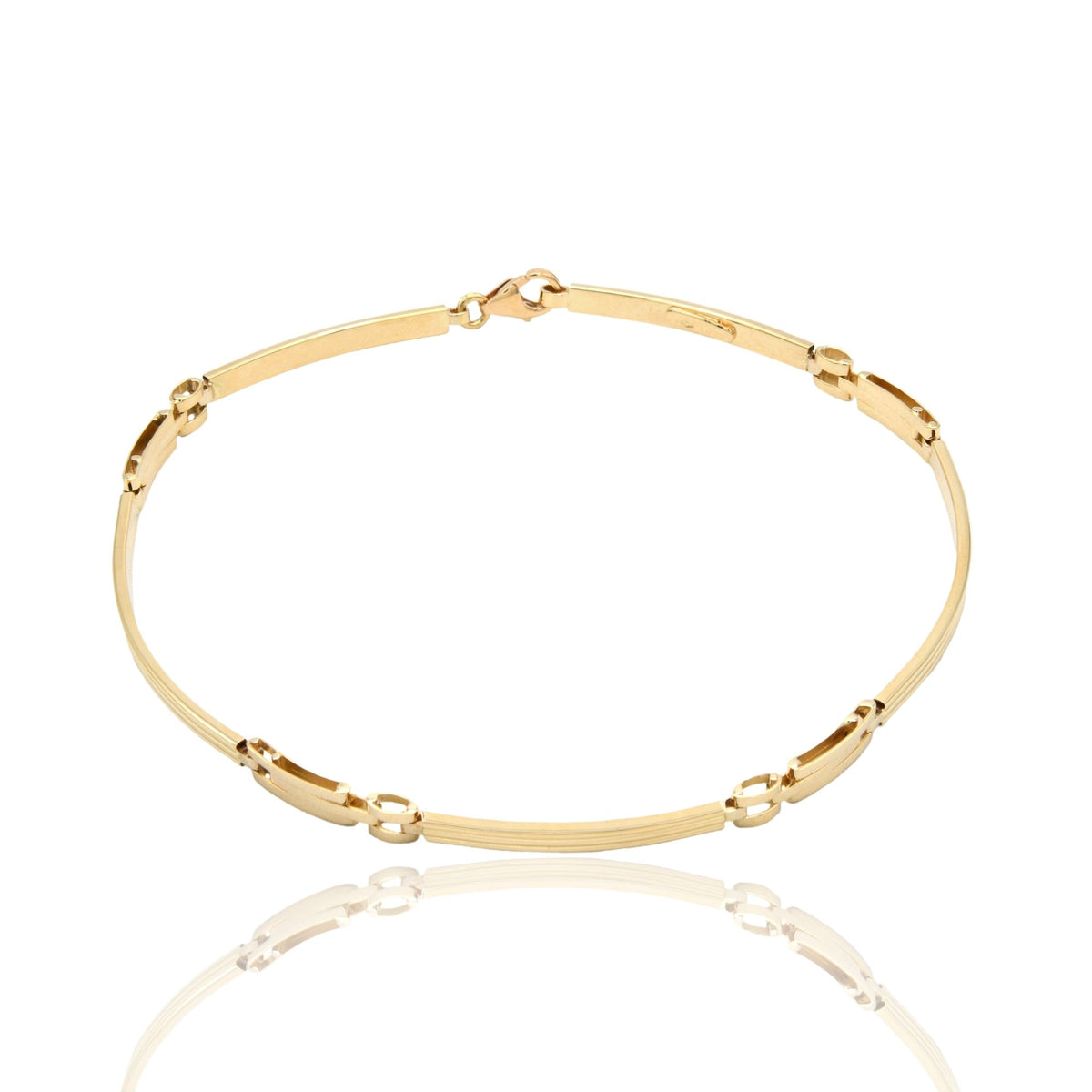 Bracciali Oro Giallo Oro 18 carati Targhe Sottili Solo Oro cm. 19,5