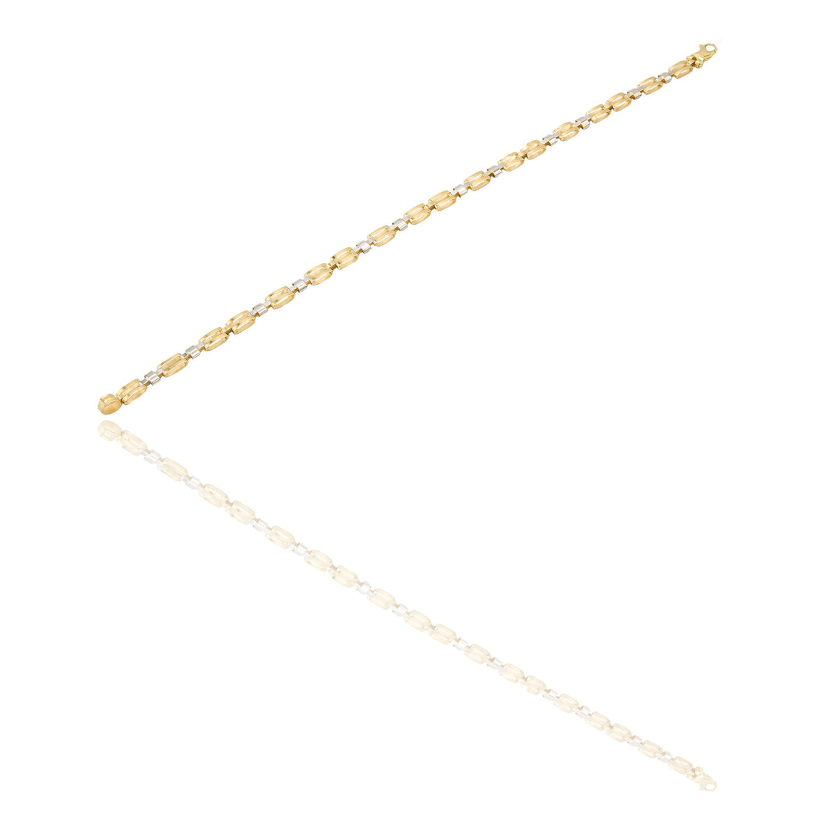 Bracciali Oro Giallo, Oro Bianco Maglia, scatolato Solo Oro cm. 21