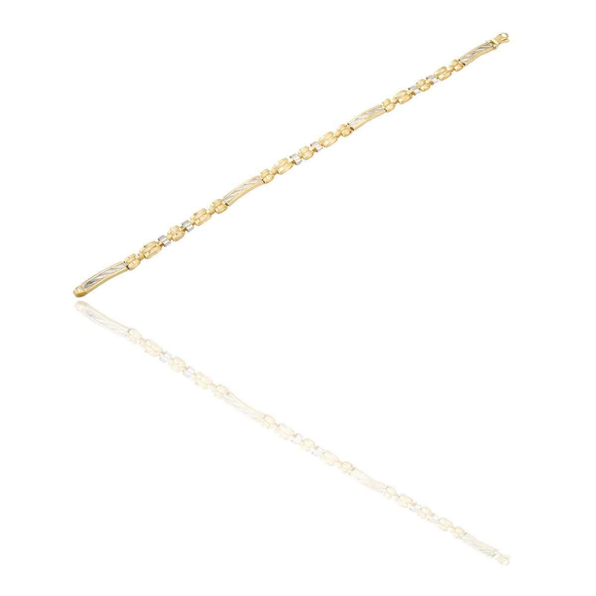 Bracciali Oro Giallo, Oro Bianco Maglia, scatolato Solo Oro cm. 21