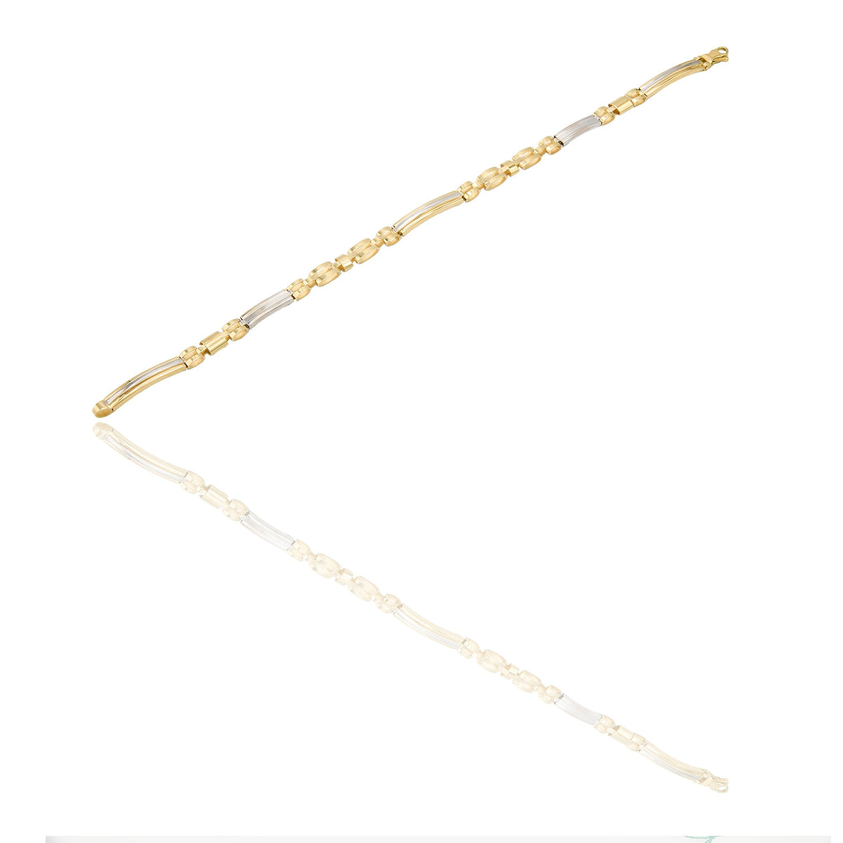 Bracciali Oro Giallo, Oro Bianco Maglia, scatolato Solo Oro cm. 20,5
