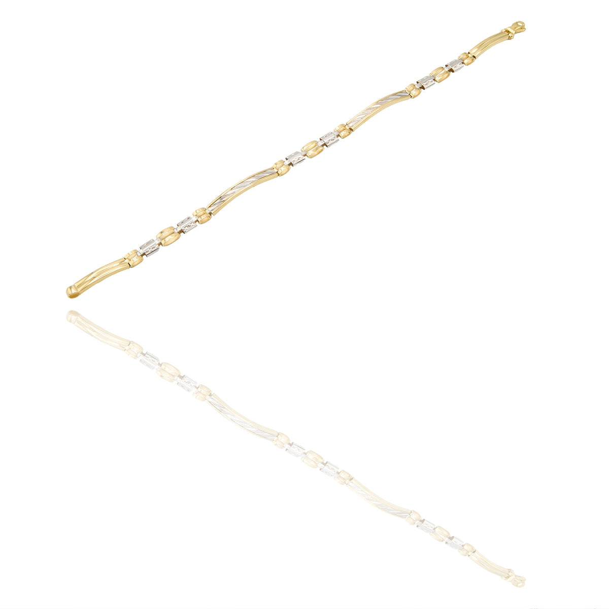 Bracciali Oro Giallo, Oro Bianco Maglia, scatolato Solo Oro cm. 20