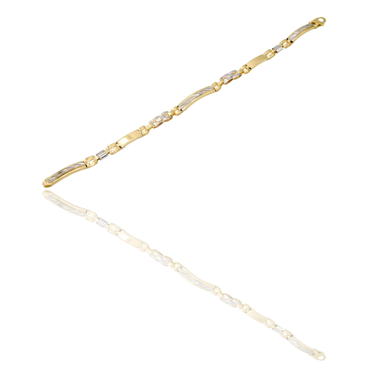 Bracciali Oro Giallo, Oro Bianco Maglia, scatolato Solo Oro cm. 21
