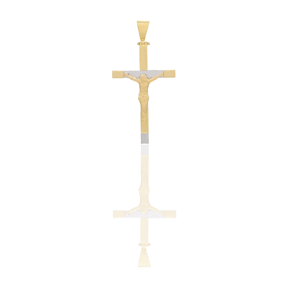 Ciondoli Oro Giallo Oro Bianco Oro 18 carati Croce con Cristo Solo oro 6,2cm x 3,1cm