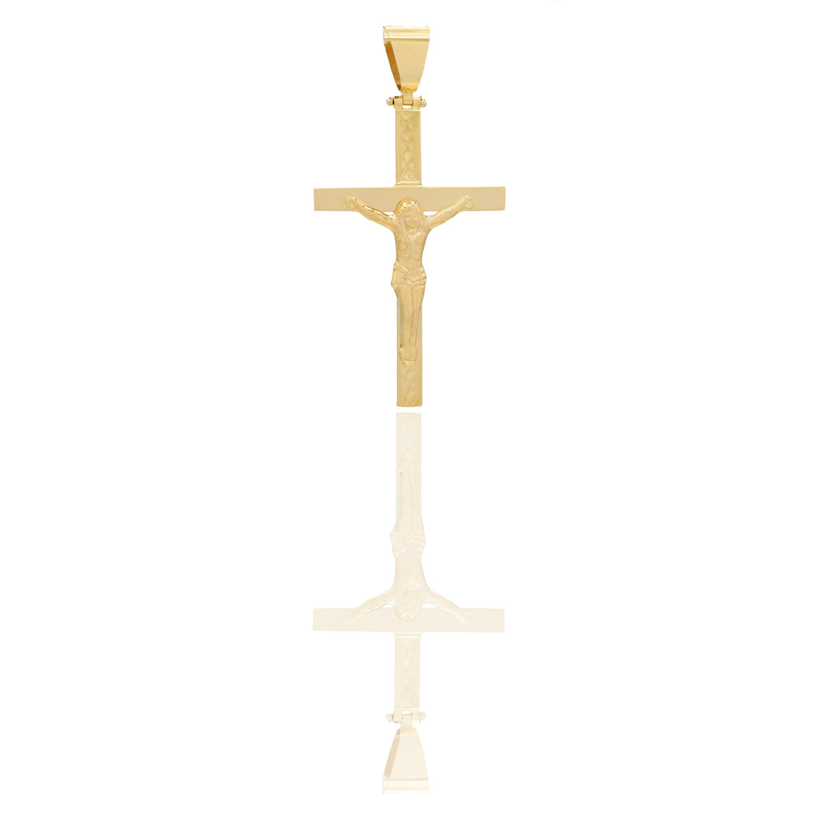 Ciondoli Oro Giallo Oro 18 carati Croce con Cristo martellata Solo oro 5,7cm x 3cm