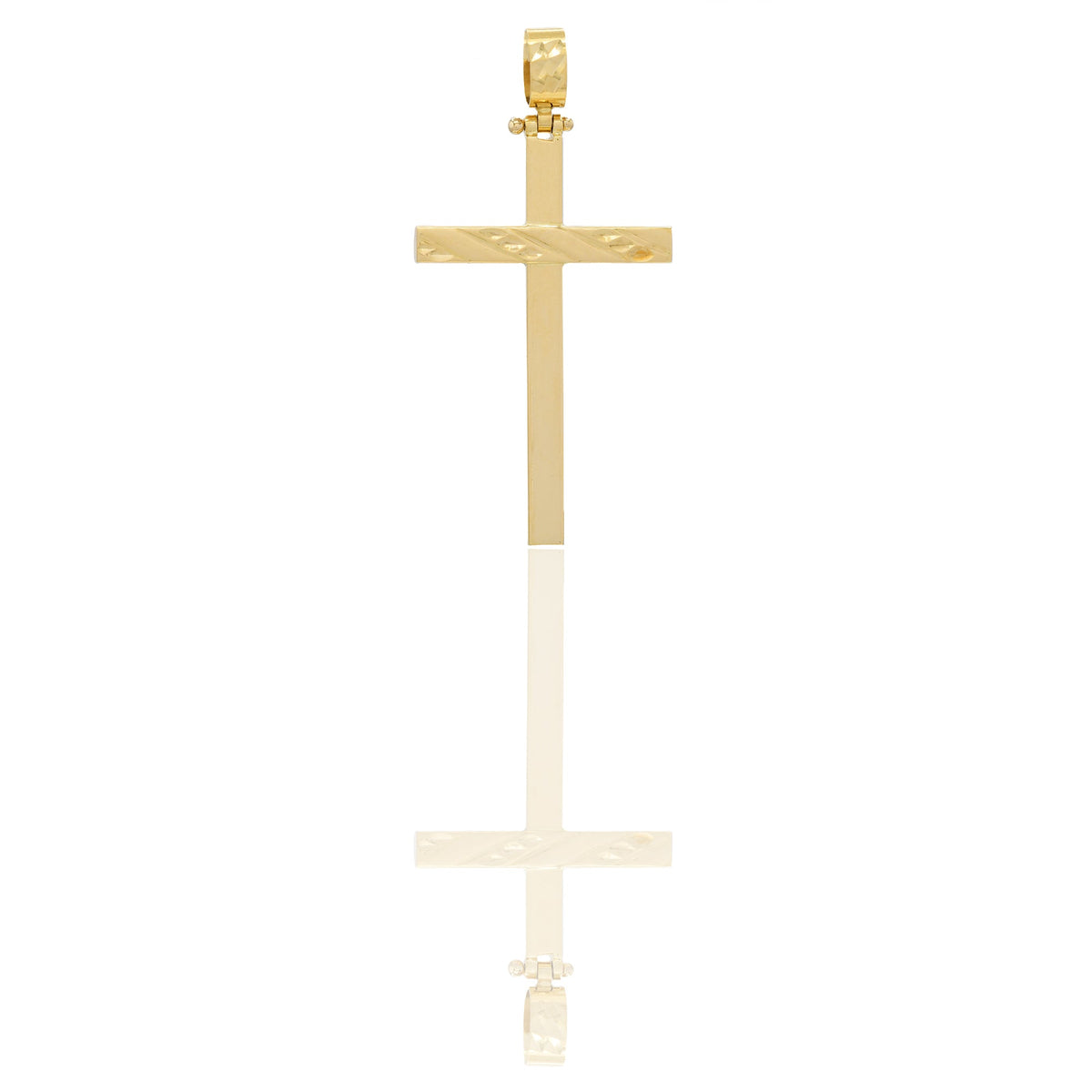 Ciondoli Oro Giallo Oro 18 carati Croce con Cristo Rigata e Diamantata Solo oro 4cm x 2 cm