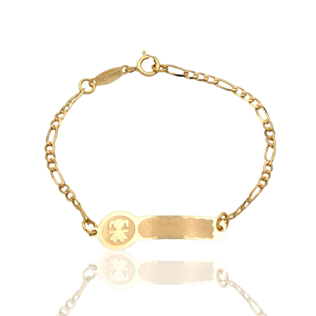 Bracciale Oro Giallo Oro 18 carati Baby Targa Bimba Solo Oro cm. 13,5