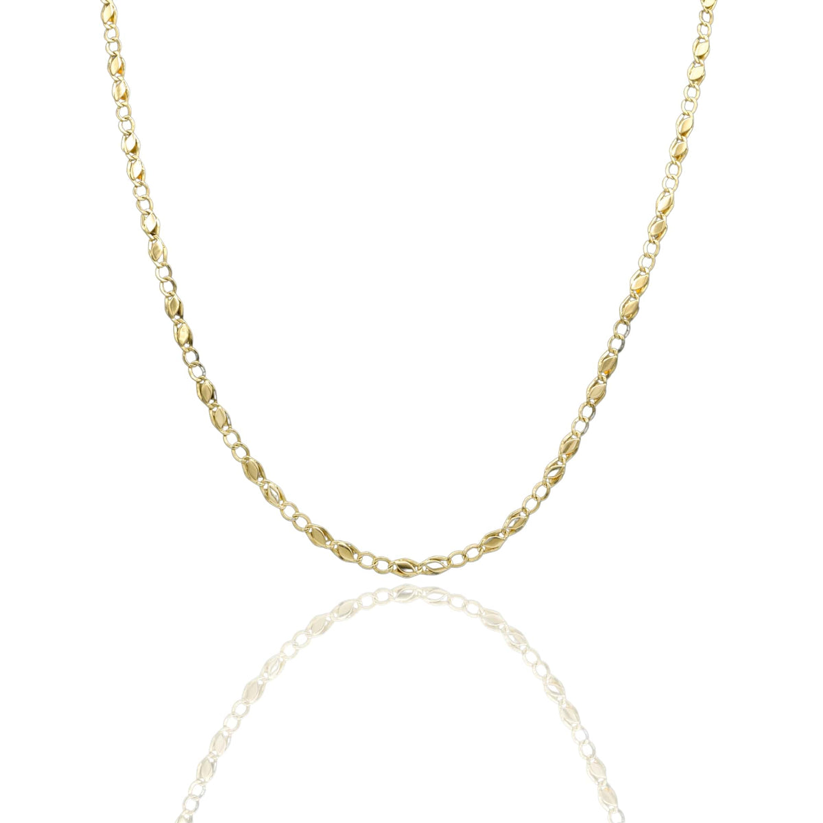 Collana Oro Giallo Oro 18 carati Catena Piatta Solo Oro cm.50