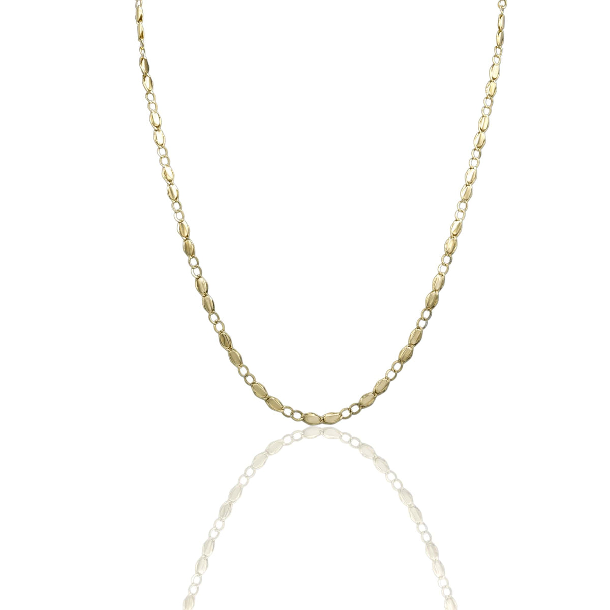 Collana Oro Giallo Oro 18 carati Catena Piatta Solo Oro cm.50
