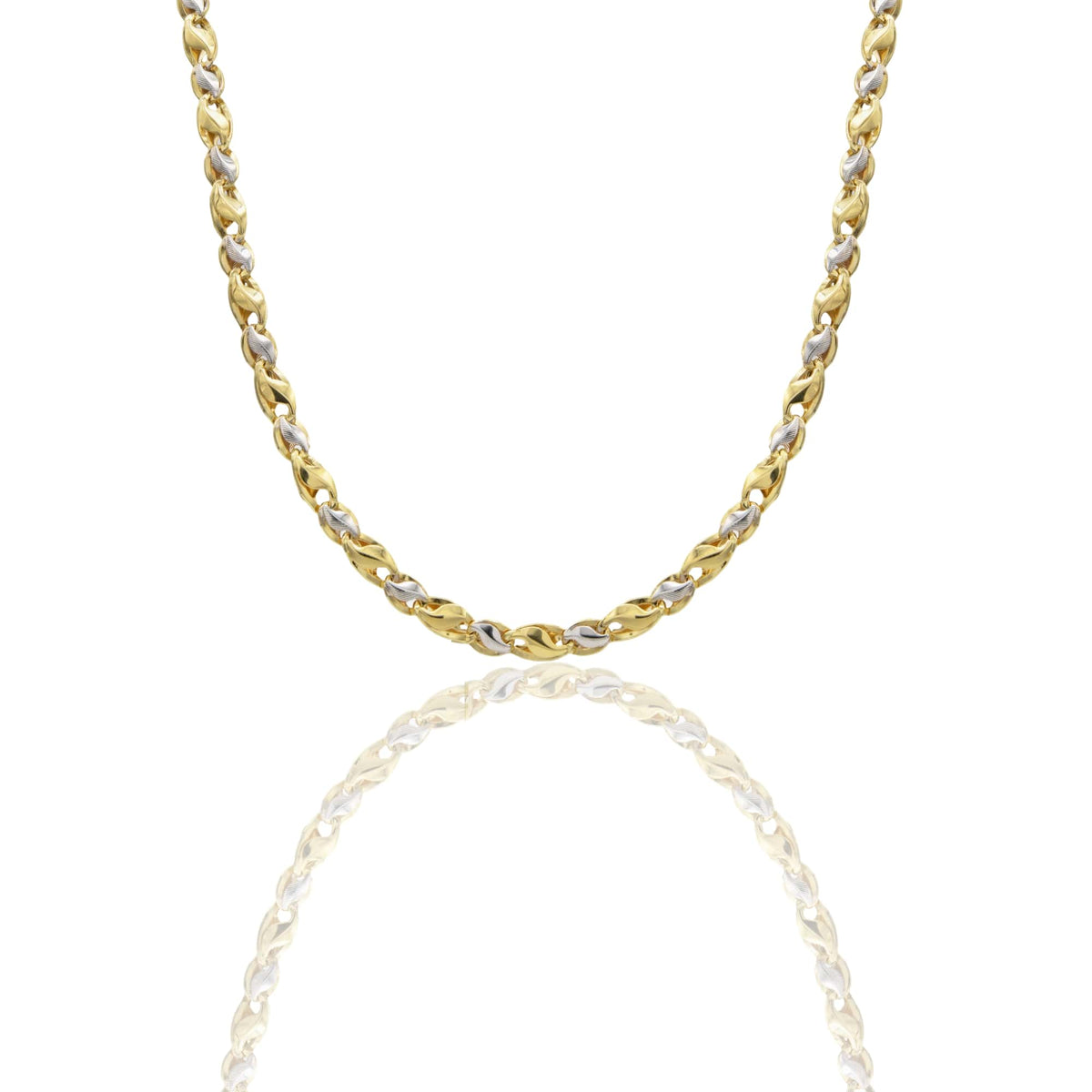 Collana Oro Giallo Oro 18 carati Catena Piatta Solo Oro cm.50