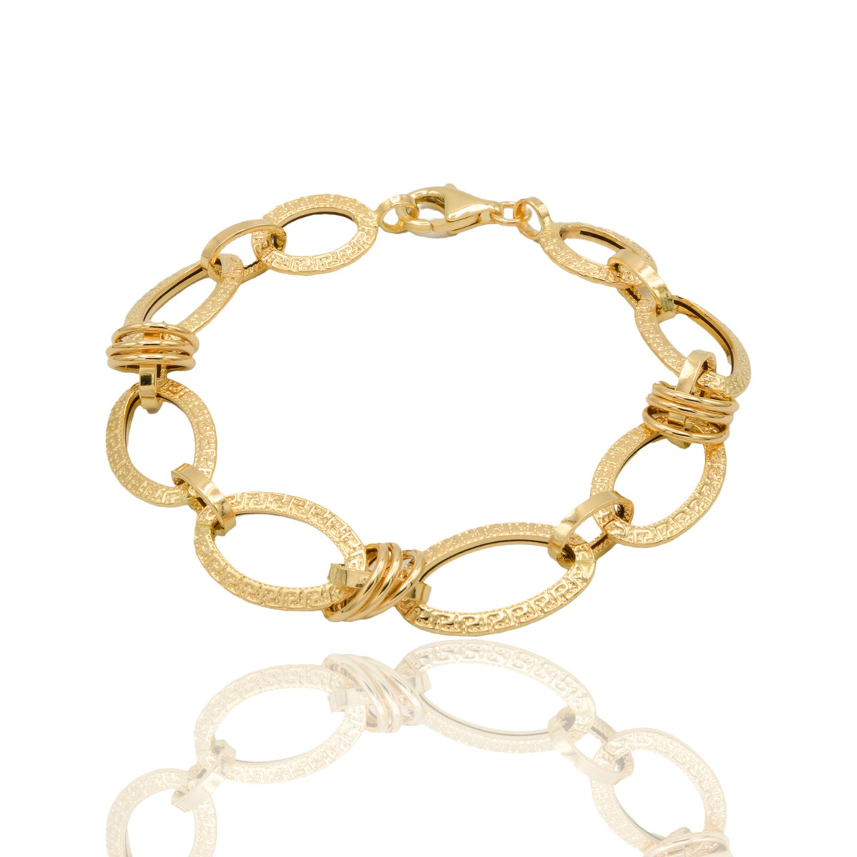 Bracciale Oro Giallo Oro 18 carati Catena Con Greca Solo Oro