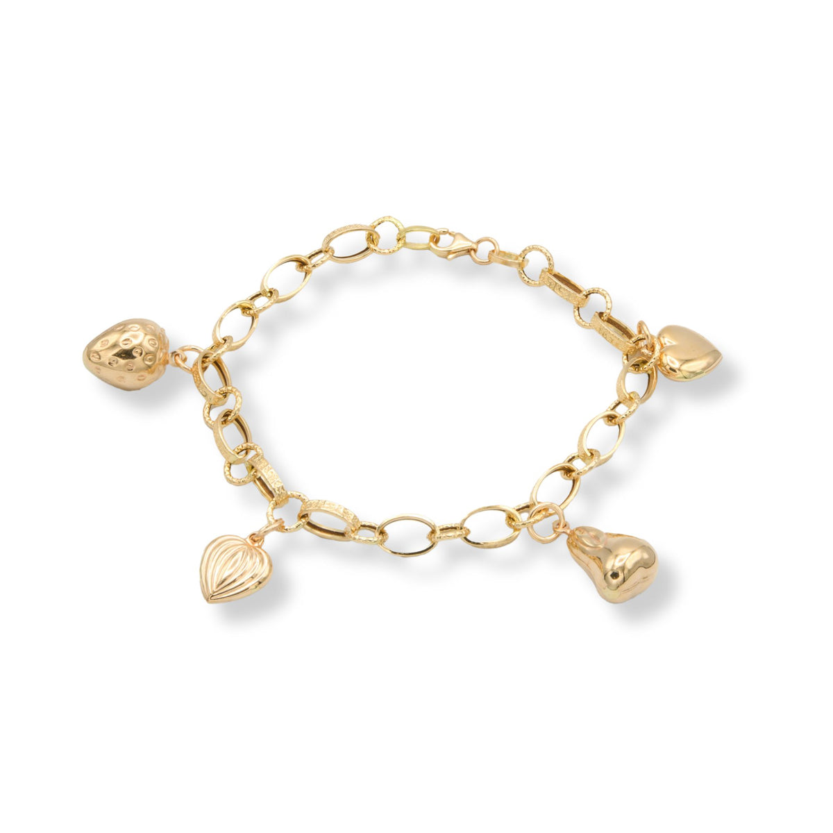 Bracciale Oro Giallo Oro 18 carati Rolo' Ovale Con Pendenti Solo Oro