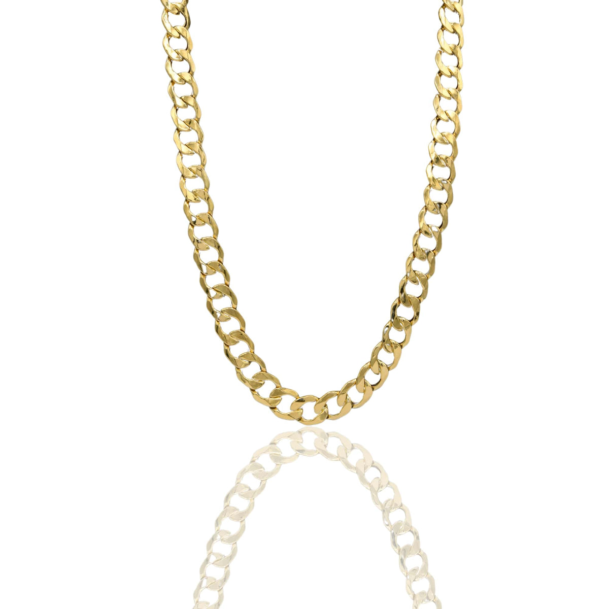 Collana Oro Giallo Oro 18 carati Groumette Piatta Solo Oro cm.60 spess 12 mm