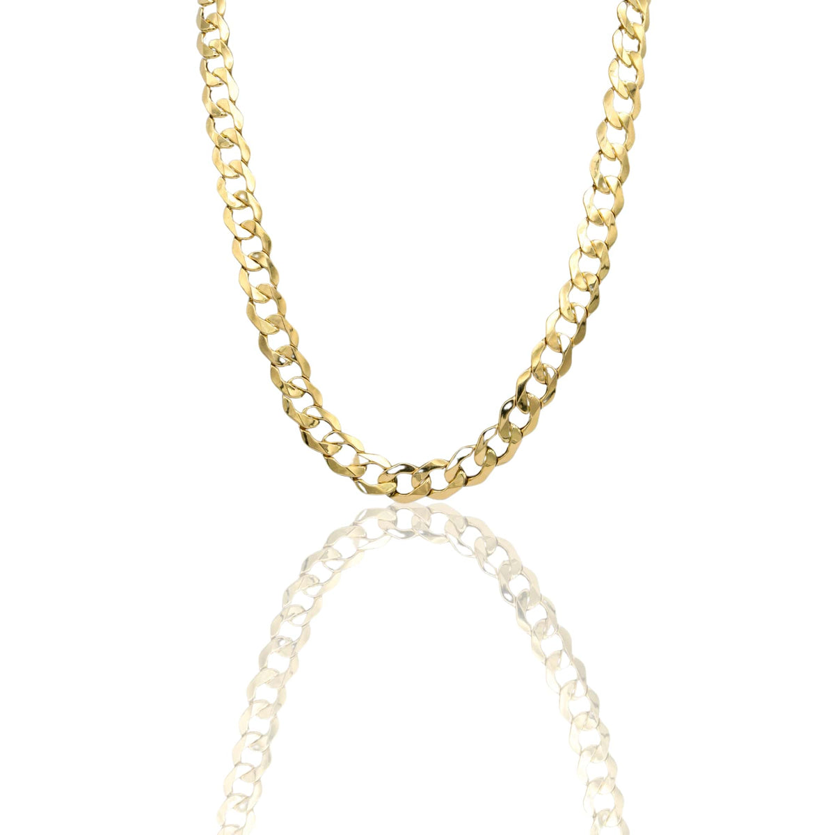 Collana Oro Giallo Oro 18 carati Groumette Piatta Solo Oro cm.50 spess. 10 mm