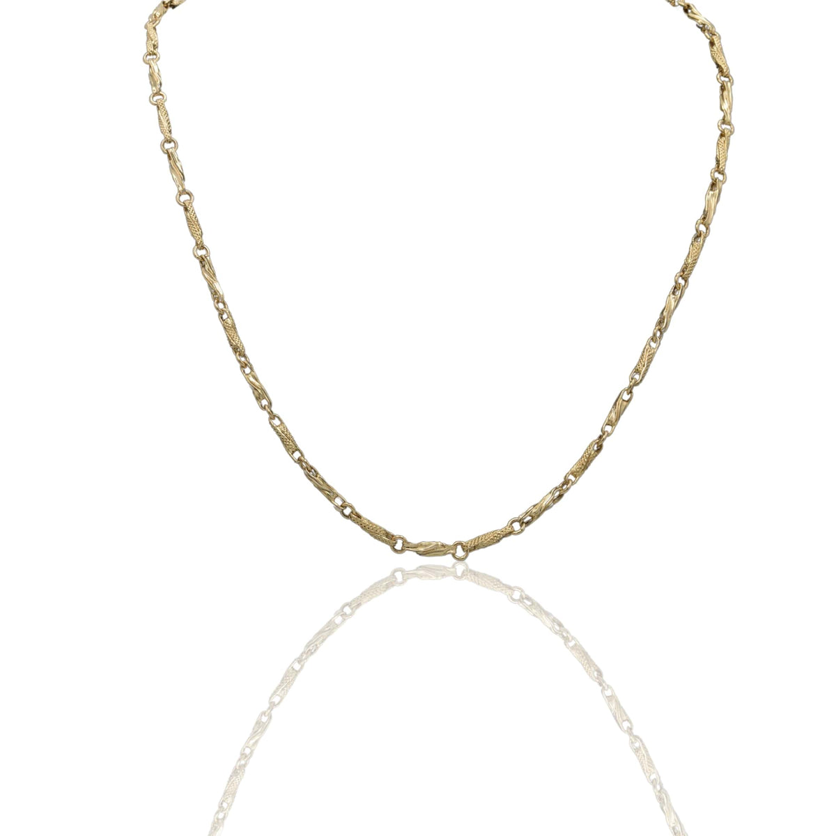 Collana Oro Giallo Oro 18 carati Catena Piatta con greca Solo Oro