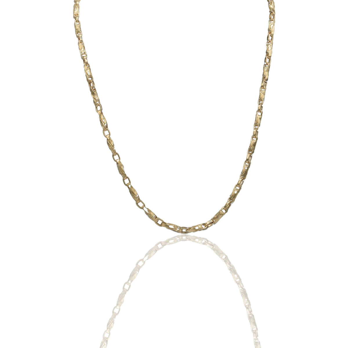 Collana Oro Giallo Oro 18 carati Girocollo Intrecciato Con Greca Solo Oro