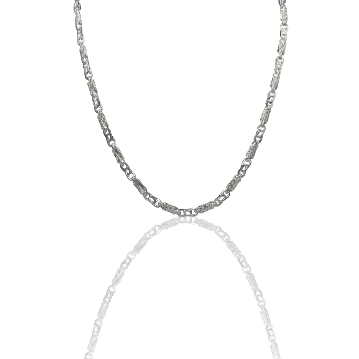Collana Oro Bianco Oro 18 carati Girocollo catena schiacciata Solo Oro