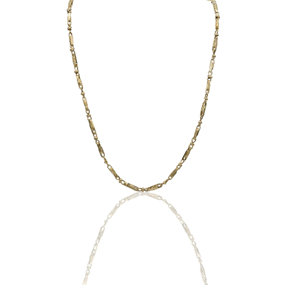 Collana Oro Giallo Oro 18 carati Girocollo catena intrecciata con greca Solo Oro