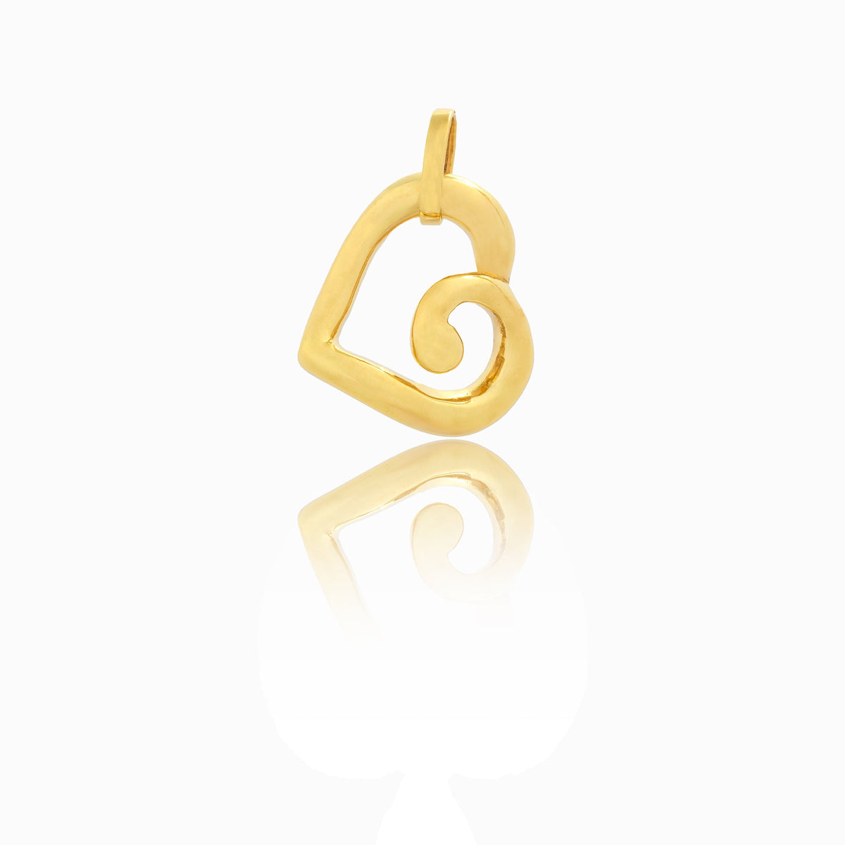 Ciondolo Oro Giallo Oro 18 carati Cuore forato stilizzato elettroformato Solo Oro cm. 2,50