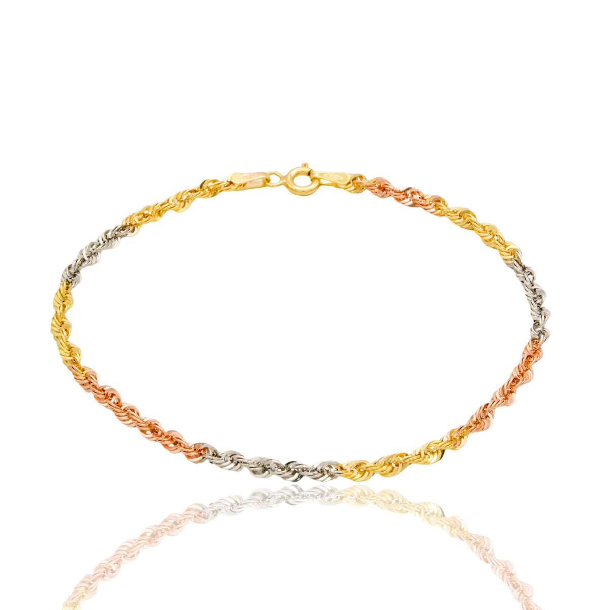 Bracciale Oro Giallo, Oro Bianco, Oro Rosa Oro 18 carati America 030 Solo Oro cm. 21