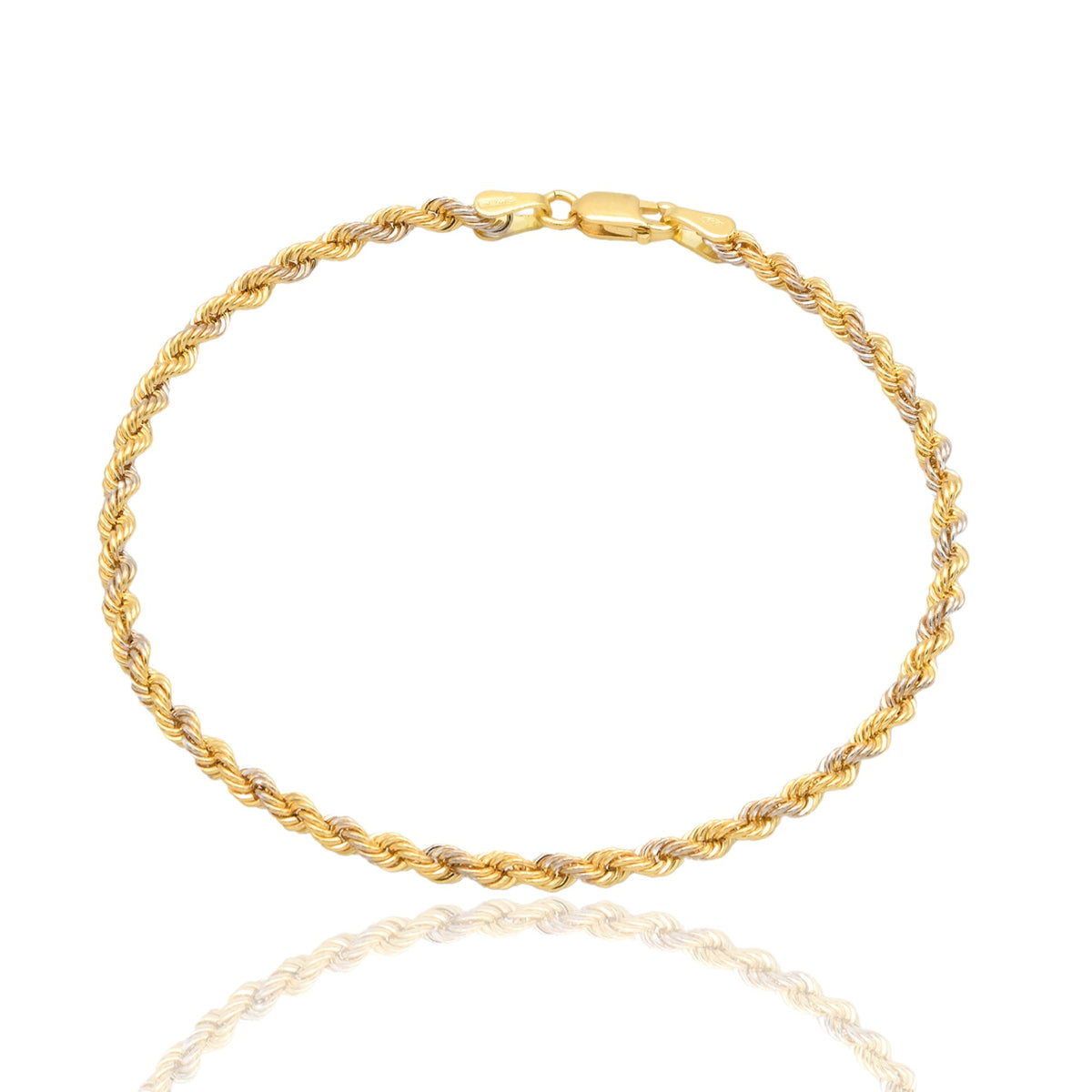 Bracciale Oro Giallo Oro Bianco Oro 18 carati Laser 050 Solo Oro cm. 19