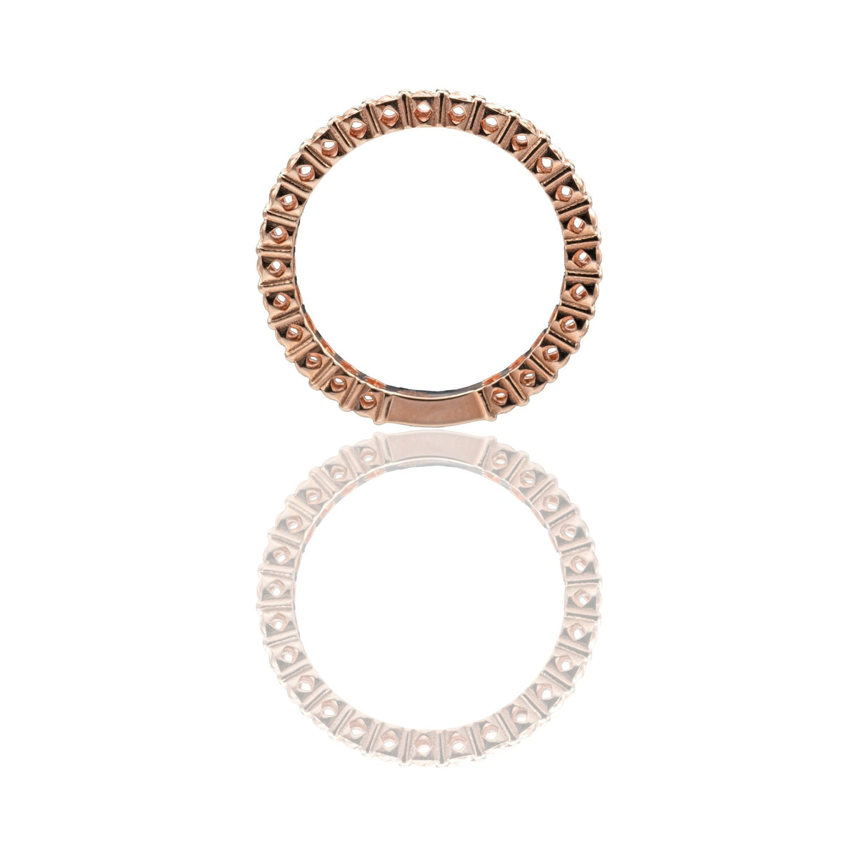 Anello Oro Rosa Oro 18 carati Veretta A Giro Solo Oro spessore gambo mm. 2,4 spessore pietre 2,8