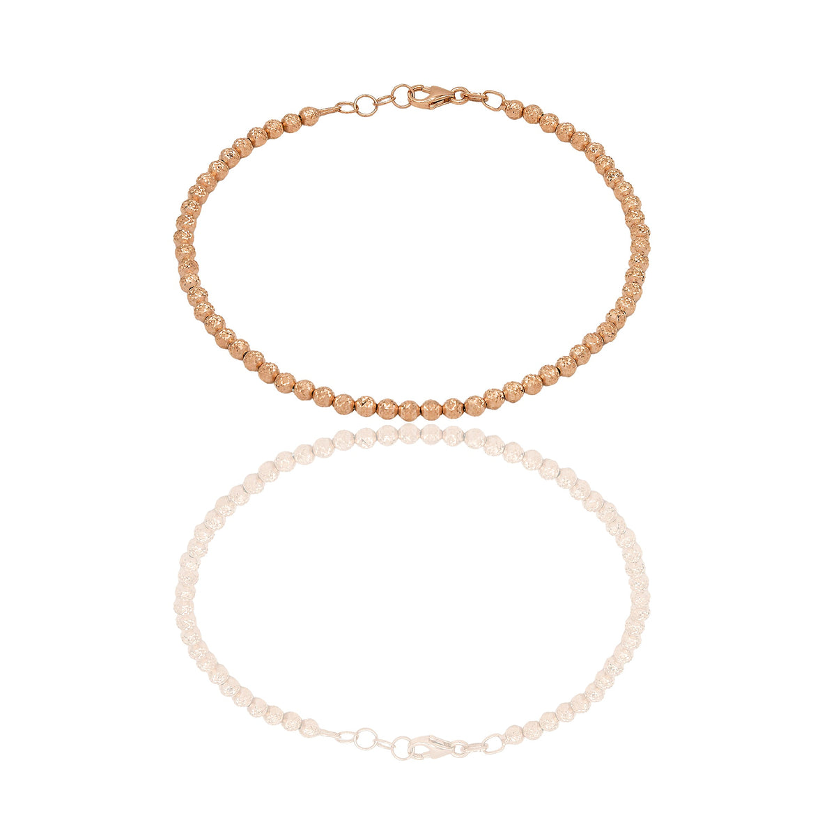 Bracciale Oro Bianco Oro 18 carati Milleluci Solo Oro Lunghezza cm. 19 sfera mm. 3