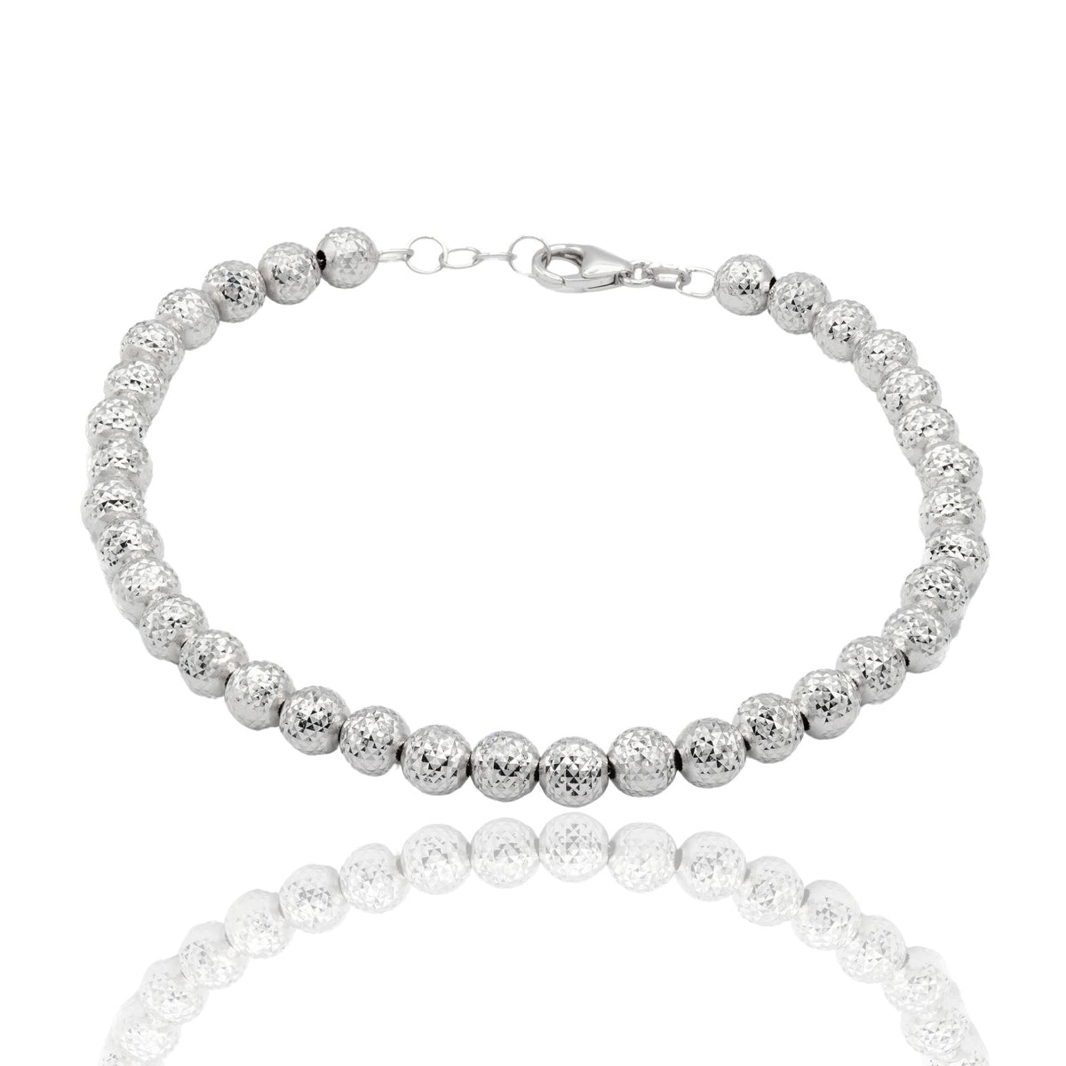 Bracciale Oro Bianco Oro 18 carati Milleluci Solo Oro Sfera 5 mm