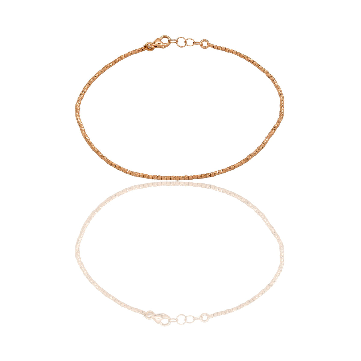 Bracciale Oro Rosa Oro 18 carati Microsfera Slash Solo Oro Lunchezza cm.19,5 sfera mm. 1,5