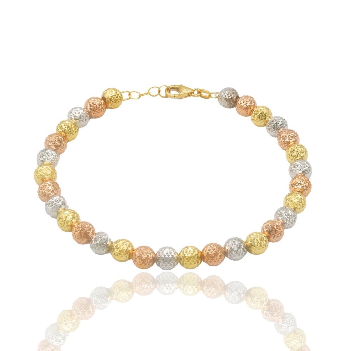 Bracciale Oro Giallo, Oro Bianco, Oro Rosa Oro 18 carati Milleluci Solo Oro Sfera 6 mm