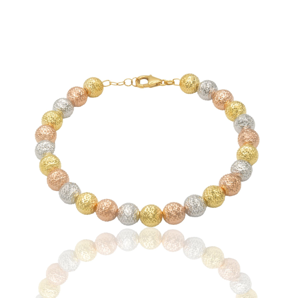 Bracciale Oro Bianco, Oro Giallo, Oro Rosa Oro 18 carati Milleluci Solo Oro Sfera 8 mm