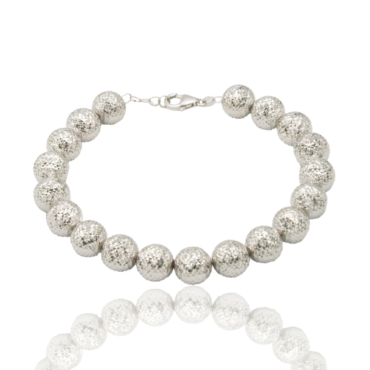 Bracciale Oro Bianco Oro 18 carati Milleluci Solo Oro Sfera 10 mm