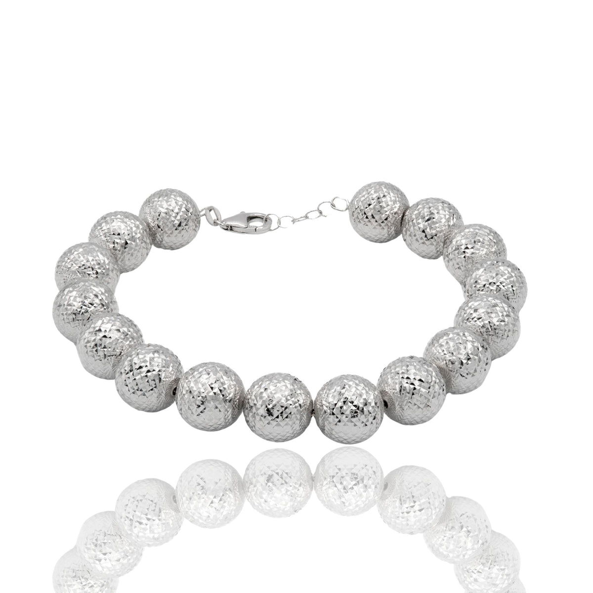 Bracciale Oro Bianco Oro 18 carati Milleluci Solo Oro Sfera 12 mm