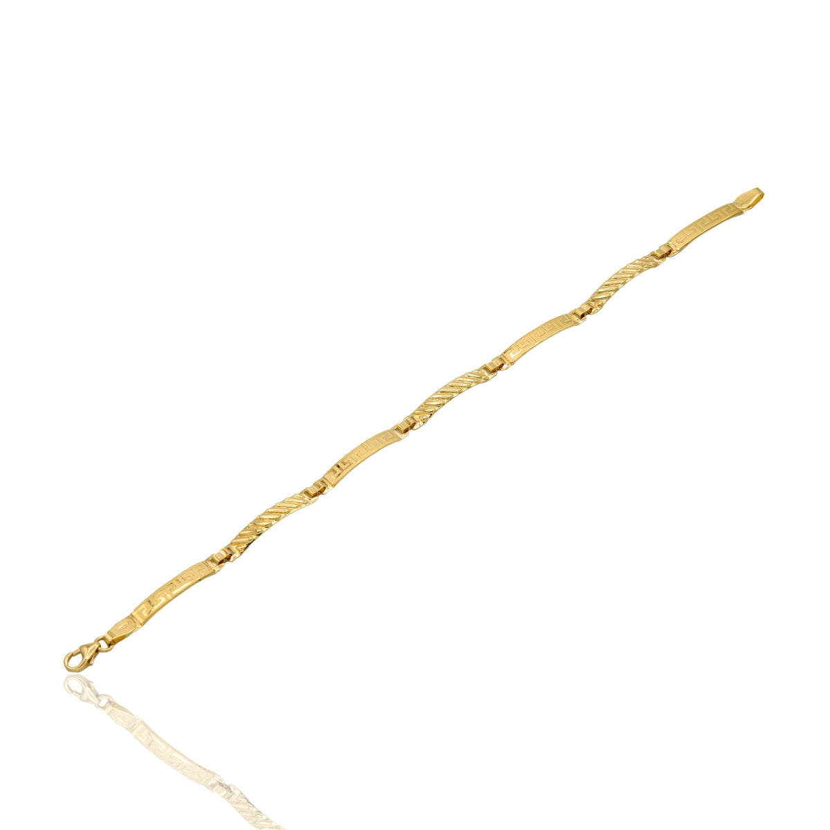 Bracciale Oro Giallo Oro 18 carati Piastre Alternate Solo Oro