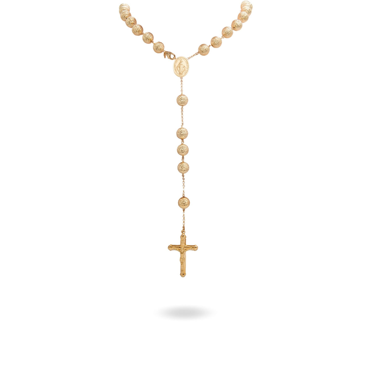 Collana Oro Giallo Oro 18 carati Rosario Milleluci Solo Oro cm.80 Sfera 10 mm