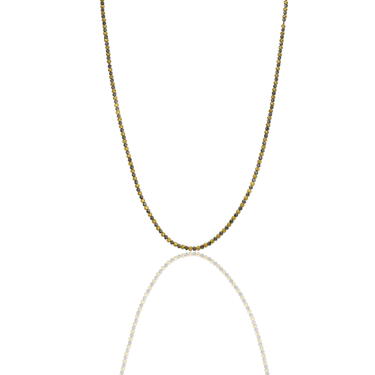 Collana Oro Brunito, Oro Giallo Oro 18 carati Girocollo sfere Slash Solo Oro cm.50 Sfera 3 mm