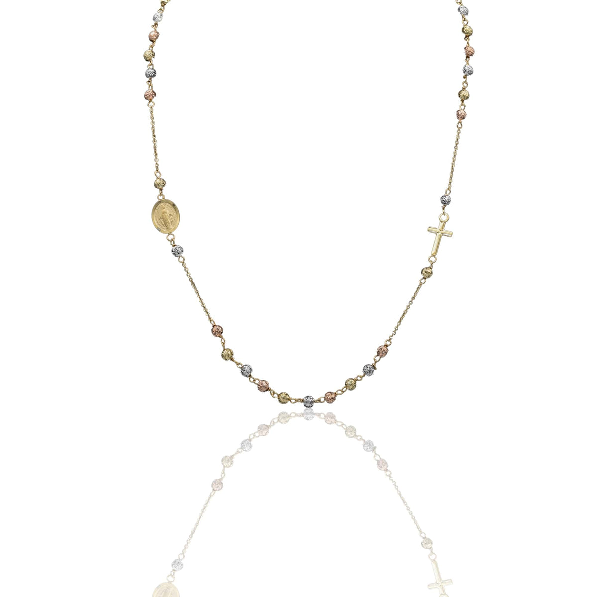 Collana Oro Bianco, Oro Giallo, Oro Rosa Oro 18 carati Rosario Girocollo Solo Oro