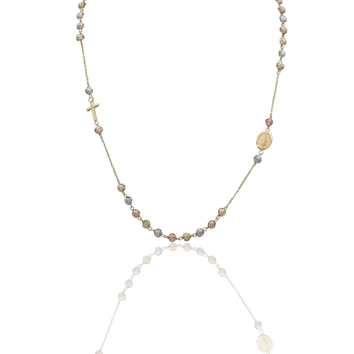 Collana Oro Bianco, Oro Giallo, Oro Rosa Oro 18 carati Rosario Girocollo Solo Oro