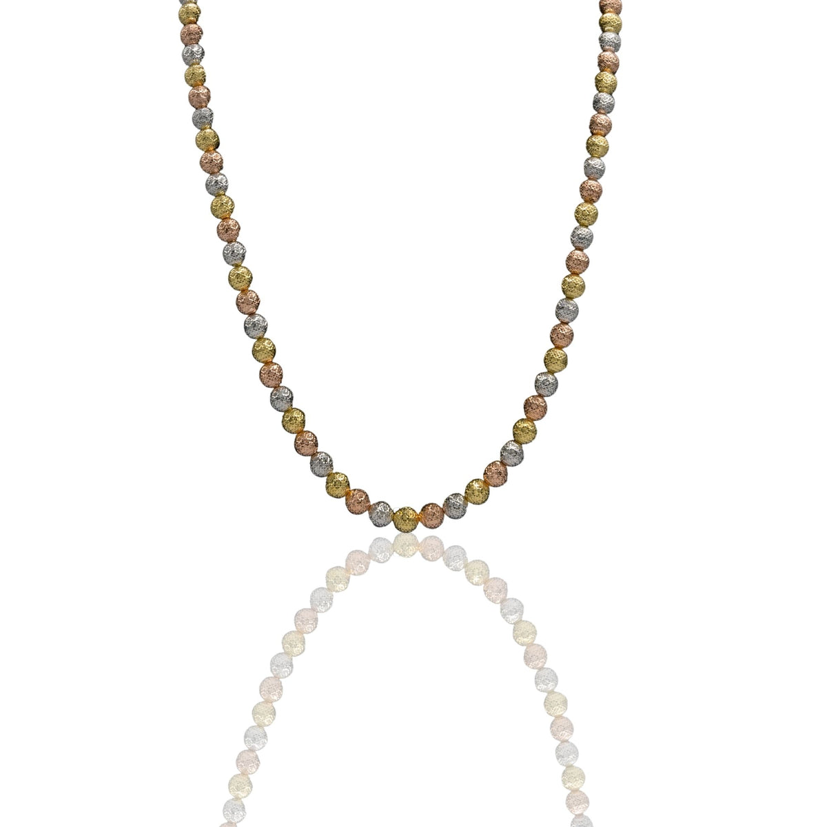 Collana Oro Bianco, Oro Giallo, Oro Rosa Oro 18 carati Girocollo Milleluci Solo Oro cm.60 Sfera 8 mm