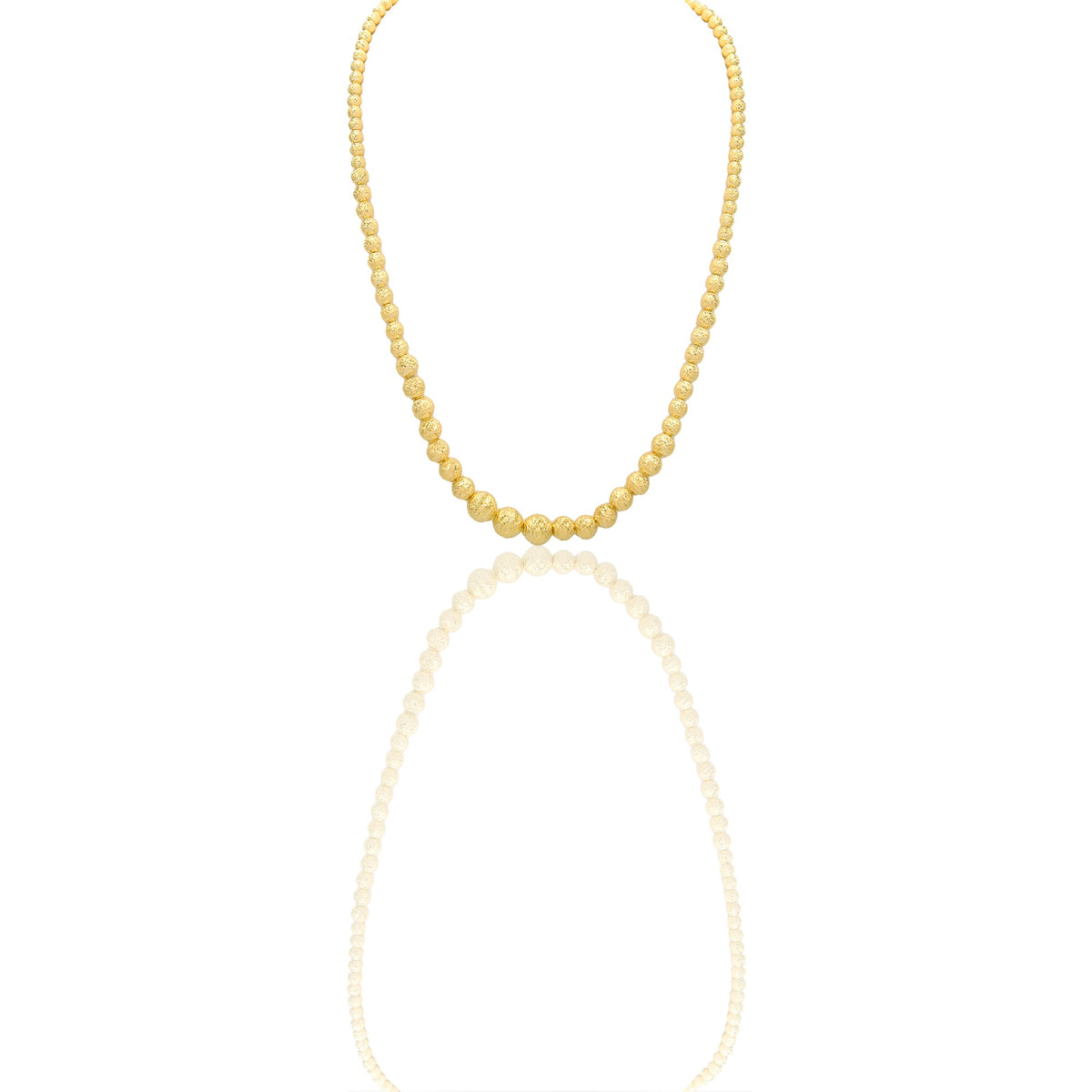 Collana Oro Giallo Oro 18 carati Milleluci Sfere a scalare Solo Oro Lunghezza cm. 45 sfera mm.4/5/6/8