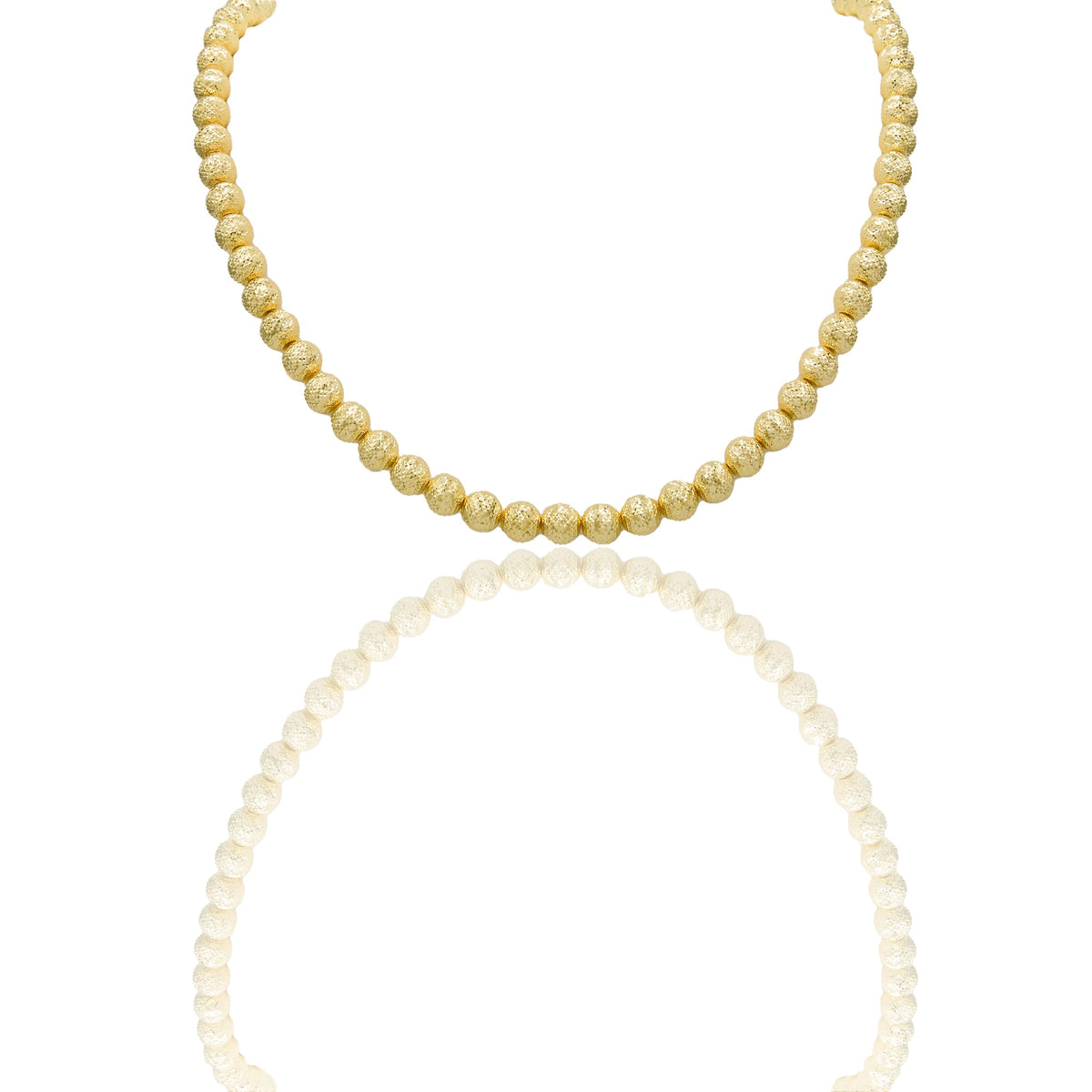 Collana Oro Giallo Oro 18 carati Milleluci Solo Oro Lunghezza cm.70 sfera mm. 8