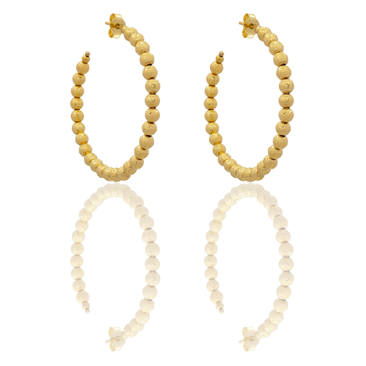 Orecchini Oro Giallo Oro 18 carati Cerchi Milleluci Solo Oro diametro esterno cm.4 diametro sfera mm.4