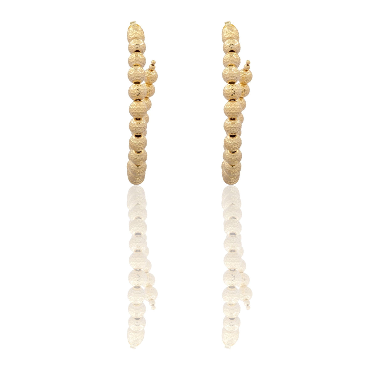 Orecchini Oro Giallo Oro 18 carati Cerchi Milleluci Solo Oro diametro esterno cm.5 diametro sfera mm.6