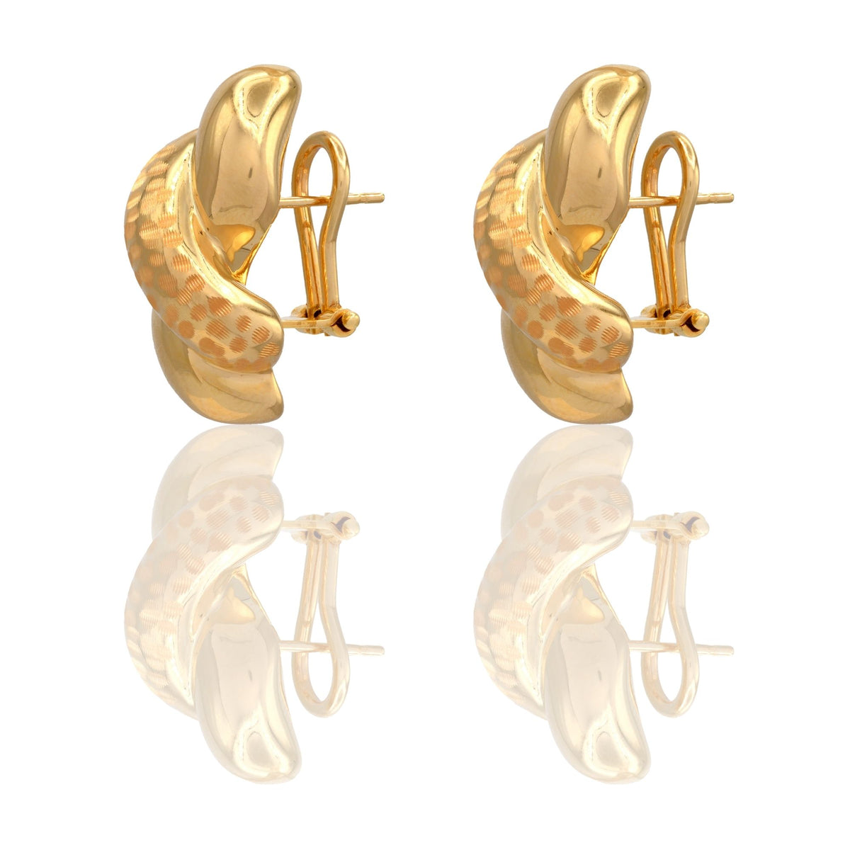 ORECCHINI DONNA TRECCIA ZIGRINATA AQUA