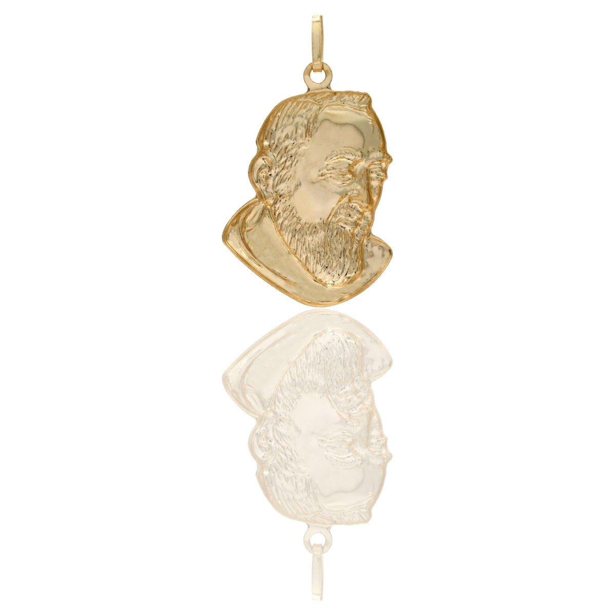 Ciondolo Oro Giallo Oro 18 carati Padre Pio Solo Oro cm.3,5