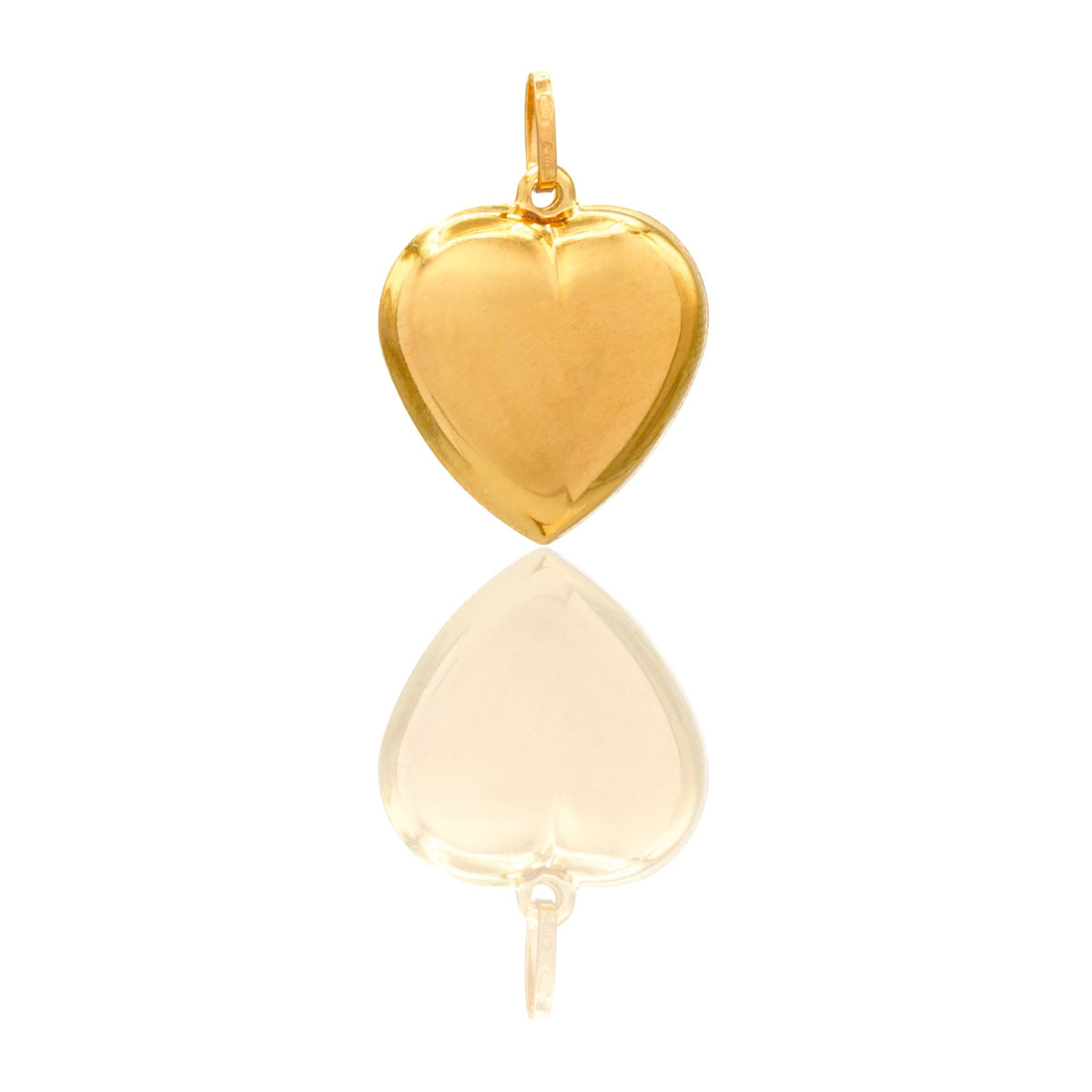 Ciondolo Oro Giallo Oro 18 carati Cuore piatto Solo Oro