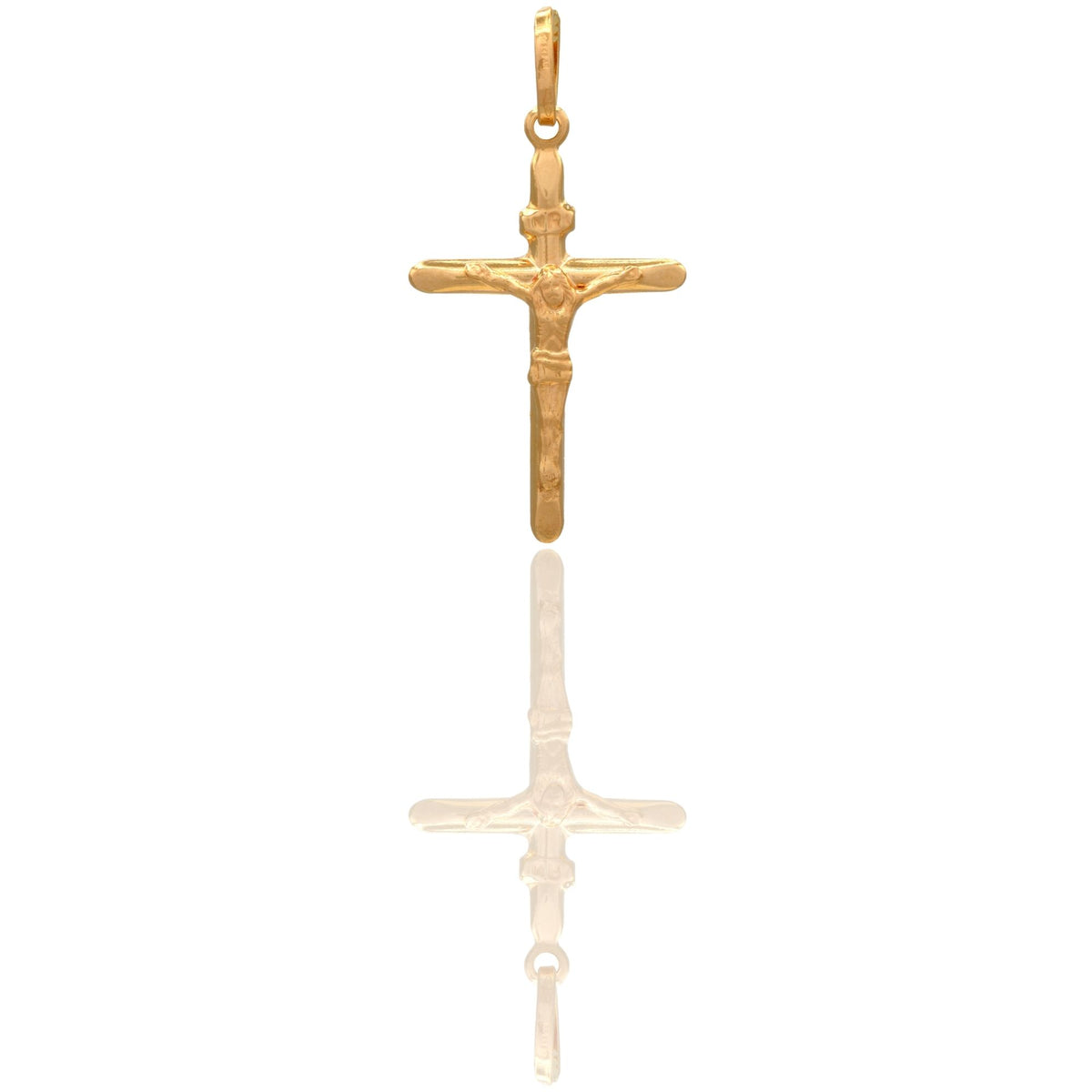 Ciondolo Oro Giallo Oro 18 carati Croce Con Cristo Solo Oro cm.3,2x2,2