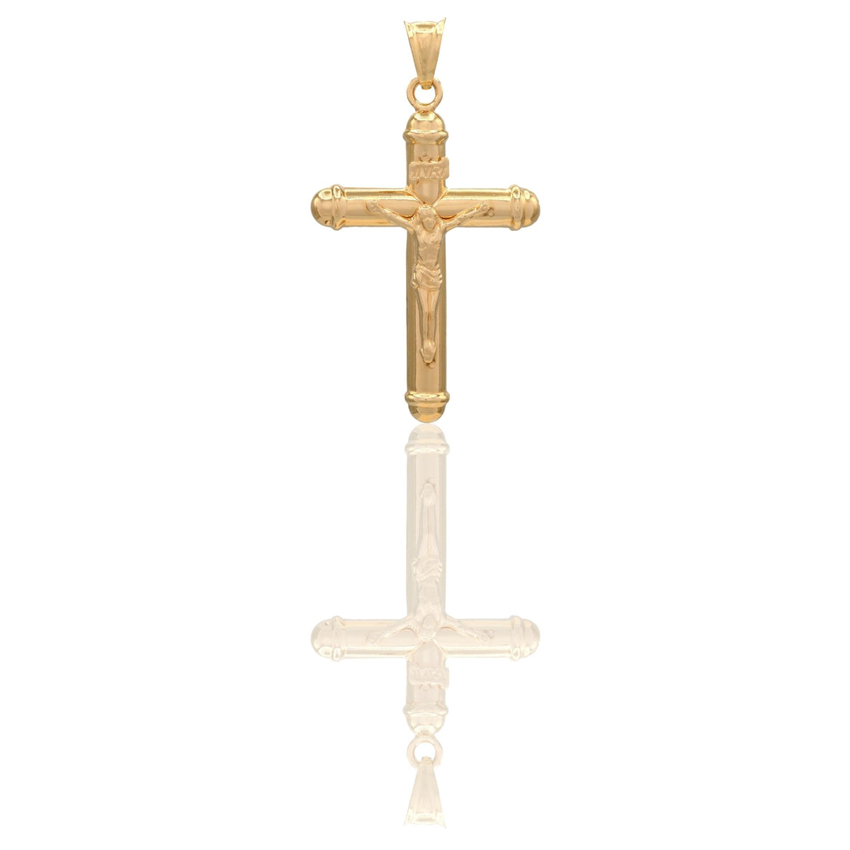 Ciondolo Oro Giallo Oro 18 carati Croce Cristo Pagnottella Solo Oro cm.4,2x2,5