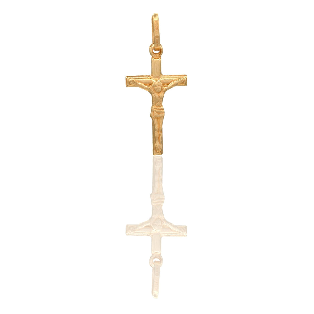 Ciondolo Oro Giallo Oro 18 carati Croce Cristo Tubolare Solo Oro cm.2,5x1,1