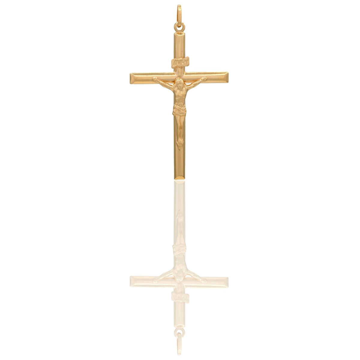 Ciondolo Oro Giallo Oro 18 carati Croce Cristo Tubolare Solo Oro cm.5,5x3