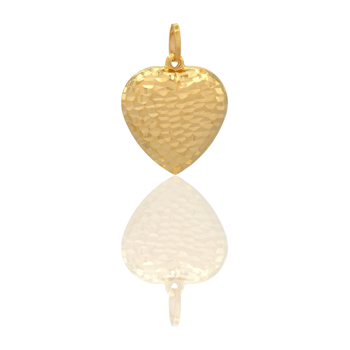 Ciondolo Oro Giallo Oro 18 carati Cuore Piatto Solo Oro cm.2,7